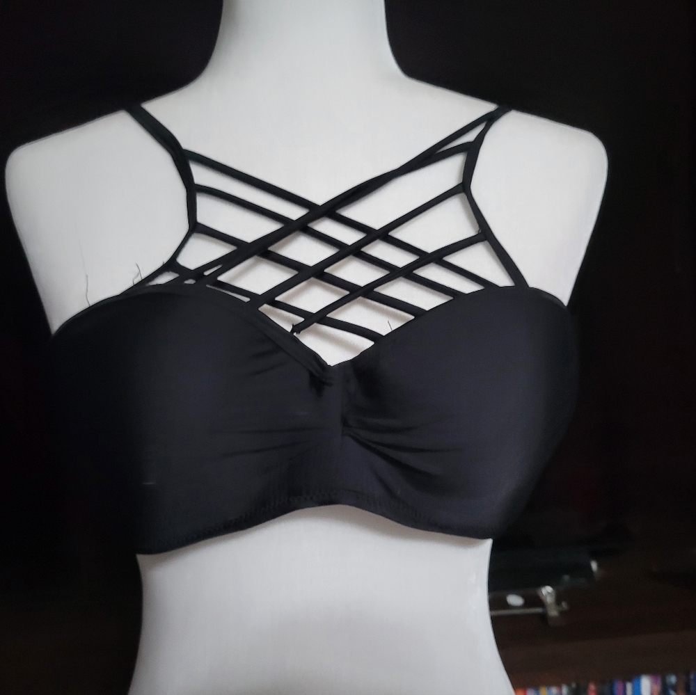 Tinibikini swimwear size Large bikini top‎ black